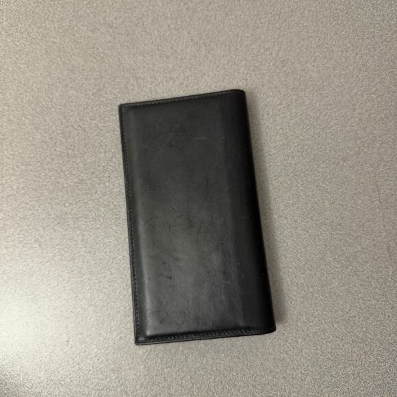 Bosca Checkbook Wallet Black Leather Bi Fold Full Grain Leather USA - Picture 8 of 10